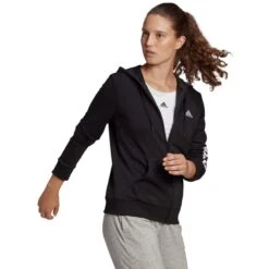 ADIDAS Women's Essentials Full-Zip Hoodie -Nicestyle Shop 2077889 001 alt3