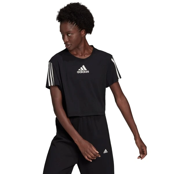 ADIDAS Women's Aeroready Crop Sport Short-Sleeve Tee 2 ADIDAS Women's Aeroready Crop Sport Short-Sleeve Tee - Image 2