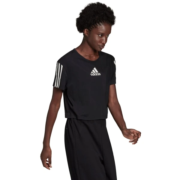 ADIDAS Women's Aeroready Crop Sport Short-Sleeve Tee 4 ADIDAS Women's Aeroready Crop Sport Short-Sleeve Tee - Image 4