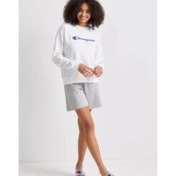 CHAMPION Women's Powerblend Fleece Relaxed Fit Crew -Nicestyle Shop 2078676 101 alt5