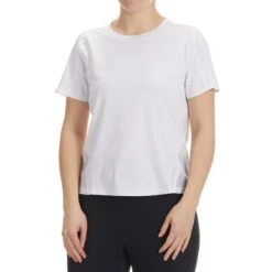 SPYDER Women's Short Sleeve Crop Tee W/ Back Opening & Mesh Insert