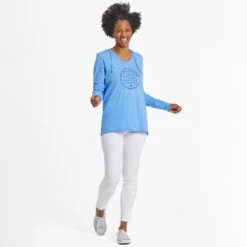 LIFE IS GOOD Women's Positive Sun Long-Sleeve Crusher Lite Hooded Tee 9 LIFE IS GOOD Women's Positive Sun Long-Sleeve Crusher Lite Hooded Tee -Nicestyle Shop 2082667 405 alt4