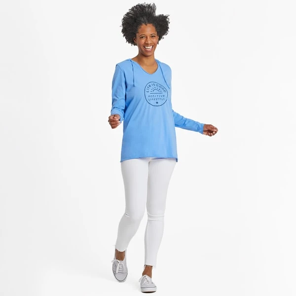 LIFE IS GOOD Women's Positive Sun Long-Sleeve Crusher Lite Hooded Tee 5 LIFE IS GOOD Women's Positive Sun Long-Sleeve Crusher Lite Hooded Tee - Image 5