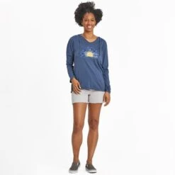 LIFE IS GOOD Women's Daisy Long-Sleeve Crusher Lite Hooded Tee -Nicestyle Shop 2082669 403 alt4