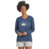 LIFE IS GOOD Women's Daisy Long-Sleeve Crusher Lite Hooded Tee