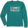 LIFE IS GOOD Women's Good Vibes Long-Sleeve Crusher Tee