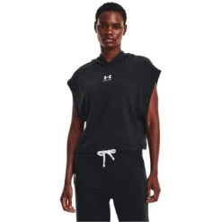 Under Armour UNDER AMOUR Women's UA Rival Terry Short-Sleeve Hoodie -Nicestyle Shop 2084964 001 alt2