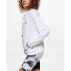 TOMMY HILFIGER Women's Long Sleeve Waffle Full-Zip Hoody -Nicestyle Shop 2085557 101 alt2