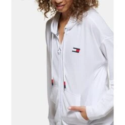 TOMMY HILFIGER Women's Long Sleeve Waffle Full-Zip Hoody -Nicestyle Shop 2085557 101 alt3