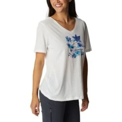 COLUMBIA Women's Bluebird Day Relaxed V-Neck Tee -Nicestyle Shop 2085706 101 alt3