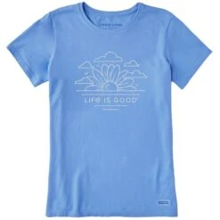 LIFE IS GOOD Women's Sunflower Sunrise Short-Sleeve Crusher Tee