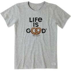 LIFE IS GOOD Women's Keep It Salty Pretzel Short-Sleeve Crusher Tee