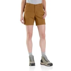 CARHARTT Women's 105730 Rugged Flex Relaxed Fit Canvas Work Short -Nicestyle Shop 2089964 246 alt2